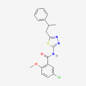 5-chloro-2-methoxy-N-[5-(2-phenylpropyl)-1,3,4-thiadiazol-2-yl]benzamide