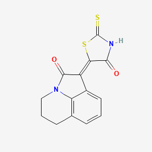 (1Z)-1-(4-oxo-2-thioxo-1,3-thiazolidin-5-ylidene)-5,6-dihydro-4H-pyrrolo[3,2,1-ij]quinolin-2(1H)-one