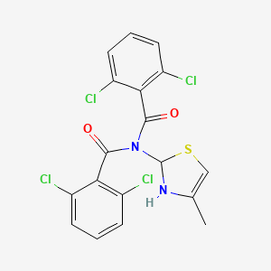 molecular formula C18H12Cl4N2O2S B11179442 2,6-dichloro-N-(2,6-dichlorobenzoyl)-N-(4-methyl-2,3-dihydro-1,3-thiazol-2-yl)benzamide 