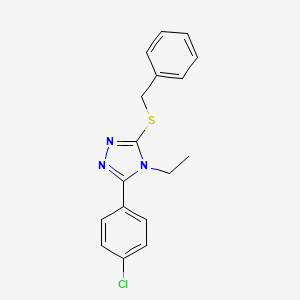 molecular formula C17H16ClN3S B11179449 3-(benzylsulfanyl)-5-(4-chlorophenyl)-4-ethyl-4H-1,2,4-triazole 