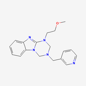 molecular formula C18H21N5O B11179470 1-(2-Methoxyethyl)-3-(pyridin-3-ylmethyl)-1,2,3,4-tetrahydro[1,3,5]triazino[1,2-a]benzimidazole 