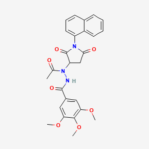 N'-acetyl-3,4,5-trimethoxy-N'-[1-(naphthalen-1-yl)-2,5-dioxopyrrolidin-3-yl]benzohydrazide