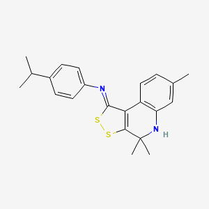 4-(propan-2-yl)-N-[(1E)-4,4,7-trimethyl-4,5-dihydro-1H-[1,2]dithiolo[3,4-c]quinolin-1-ylidene]aniline