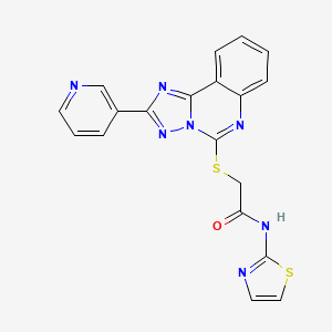 2-{[2-(pyridin-3-yl)[1,2,4]triazolo[1,5-c]quinazolin-5-yl]sulfanyl}-N-(1,3-thiazol-2-yl)acetamide