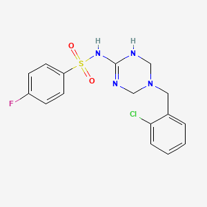 N-[5-(2-chlorobenzyl)-1,4,5,6-tetrahydro-1,3,5-triazin-2-yl]-4-fluorobenzenesulfonamide