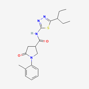 1-(2-methylphenyl)-5-oxo-N-[5-(pentan-3-yl)-1,3,4-thiadiazol-2-yl]pyrrolidine-3-carboxamide