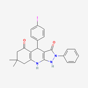 3-hydroxy-4-(4-iodophenyl)-7,7-dimethyl-2-phenyl-2,4,6,7,8,9-hexahydro-5H-pyrazolo[3,4-b]quinolin-5-one