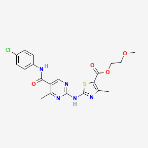 2-Methoxyethyl 2-({5-[(4-chlorophenyl)carbamoyl]-4-methylpyrimidin-2-yl}amino)-4-methyl-1,3-thiazole-5-carboxylate