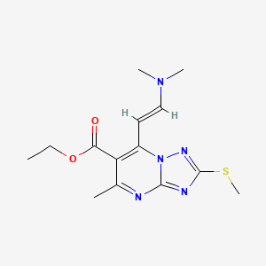 ethyl 7-[(E)-2-(dimethylamino)ethenyl]-5-methyl-2-(methylsulfanyl)[1,2,4]triazolo[1,5-a]pyrimidine-6-carboxylate