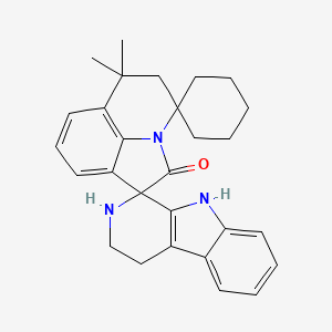 molecular formula C28H31N3O B11179714 6',6'-Dimethyl-2,3,4,5',6',9-hexahydrodispiro[beta-carboline-1,1'-pyrrolo[3,2,1-ij]quinoline-4',1''-cyclohexan]-2'-one 