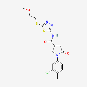 1-(3-chloro-4-methylphenyl)-N-{5-[(2-methoxyethyl)sulfanyl]-1,3,4-thiadiazol-2-yl}-5-oxopyrrolidine-3-carboxamide