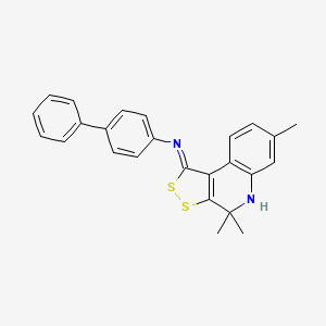 N-[(1Z)-4,4,7-trimethyl-4,5-dihydro-1H-[1,2]dithiolo[3,4-c]quinolin-1-ylidene]biphenyl-4-amine