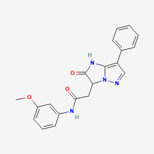 molecular formula C20H18N4O3 B11179742 N-(3-methoxyphenyl)-2-(2-oxo-7-phenyl-2,3-dihydro-1H-imidazo[1,2-b]pyrazol-3-yl)acetamide 