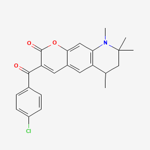 3-[(4-chlorophenyl)carbonyl]-6,8,8,9-tetramethyl-6,7,8,9-tetrahydro-2H-pyrano[3,2-g]quinolin-2-one