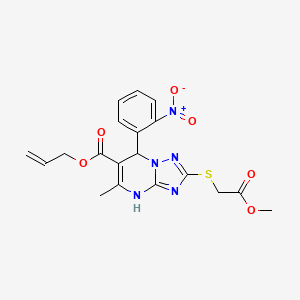 Prop-2-en-1-yl 2-[(2-methoxy-2-oxoethyl)sulfanyl]-5-methyl-7-(2-nitrophenyl)-4,7-dihydro[1,2,4]triazolo[1,5-a]pyrimidine-6-carboxylate