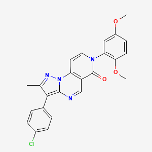 molecular formula C24H19ClN4O3 B11179883 3-(4-chlorophenyl)-7-(2,5-dimethoxyphenyl)-2-methylpyrazolo[1,5-a]pyrido[3,4-e]pyrimidin-6(7H)-one 