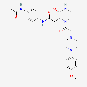 N-[4-(acetylamino)phenyl]-2-(1-{[4-(4-methoxyphenyl)piperazin-1-yl]acetyl}-3-oxopiperazin-2-yl)acetamide