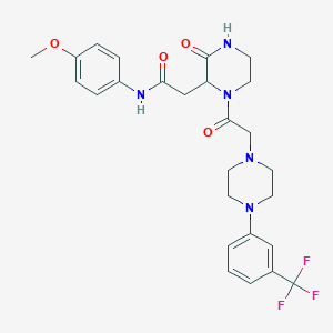 N-(4-methoxyphenyl)-2-[3-oxo-1-({4-[3-(trifluoromethyl)phenyl]piperazin-1-yl}acetyl)piperazin-2-yl]acetamide