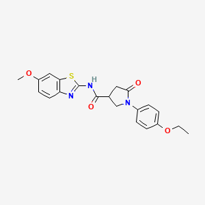 molecular formula C21H21N3O4S B11179912 1-(4-ethoxyphenyl)-N-(6-methoxy-1,3-benzothiazol-2-yl)-5-oxopyrrolidine-3-carboxamide 