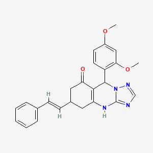 9-(2,4-dimethoxyphenyl)-6-[(E)-2-phenylethenyl]-5,6,7,9-tetrahydro[1,2,4]triazolo[5,1-b]quinazolin-8(4H)-one