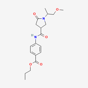 molecular formula C19H26N2O5 B11179931 Propyl 4-({[1-(1-methoxypropan-2-yl)-5-oxopyrrolidin-3-yl]carbonyl}amino)benzoate 