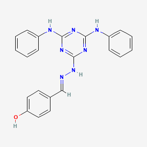 4-[(E)-{2-[4,6-bis(phenylamino)-1,3,5-triazin-2-yl]hydrazinylidene}methyl]phenol