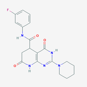 N-(3-fluorophenyl)-4-hydroxy-7-oxo-2-(piperidin-1-yl)-5,6,7,8-tetrahydropyrido[2,3-d]pyrimidine-5-carboxamide