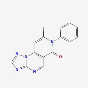 molecular formula C15H11N5O B11180042 8-methyl-7-phenylpyrido[3,4-e][1,2,4]triazolo[1,5-a]pyrimidin-6(7H)-one 