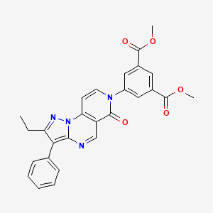 dimethyl 5-(2-ethyl-6-oxo-3-phenylpyrazolo[1,5-a]pyrido[3,4-e]pyrimidin-7(6H)-yl)isophthalate