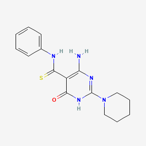 4-amino-6-oxo-N-phenyl-2-(piperidin-1-yl)-1,6-dihydropyrimidine-5-carbothioamide