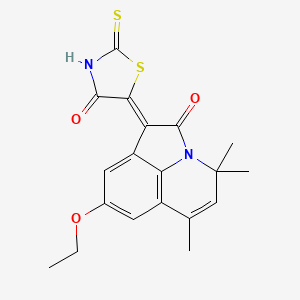 molecular formula C19H18N2O3S2 B11180069 (1Z)-8-ethoxy-4,4,6-trimethyl-1-(4-oxo-2-thioxo-1,3-thiazolidin-5-ylidene)-4H-pyrrolo[3,2,1-ij]quinolin-2(1H)-one 