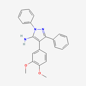 molecular formula C23H21N3O2 B11180078 4-(3,4-dimethoxyphenyl)-1,3-diphenyl-1H-pyrazol-5-amine 