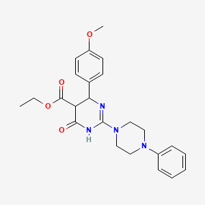 Ethyl 6-(4-methoxyphenyl)-4-oxo-2-(4-phenylpiperazin-1-yl)-1,4,5,6-tetrahydropyrimidine-5-carboxylate