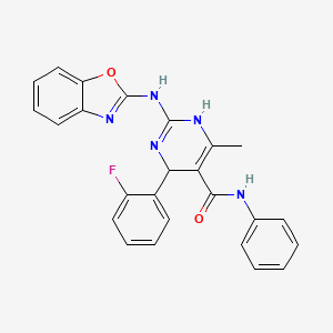 2-(1,3-benzoxazol-2-ylamino)-4-(2-fluorophenyl)-6-methyl-N-phenyl-1,4-dihydropyrimidine-5-carboxamide