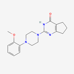 molecular formula C18H22N4O2 B11180160 2-[4-(2-methoxyphenyl)piperazin-1-yl]-3,5,6,7-tetrahydro-4H-cyclopenta[d]pyrimidin-4-one 