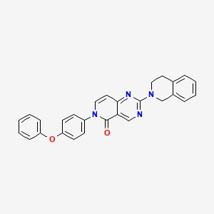 molecular formula C28H22N4O2 B11180170 6-(4-Phenoxyphenyl)-2-(1,2,3,4-tetrahydroisoquinolin-2-YL)-5H,6H-pyrido[4,3-D]pyrimidin-5-one 