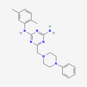 N-(2,5-dimethylphenyl)-6-[(4-phenylpiperazin-1-yl)methyl]-1,3,5-triazine-2,4-diamine