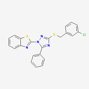 2-{3-[(3-chlorobenzyl)sulfanyl]-5-phenyl-1H-1,2,4-triazol-1-yl}-1,3-benzothiazole