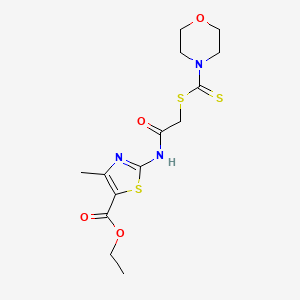 molecular formula C14H19N3O4S3 B11180214 4-Methyl-2-[2-(morpholine-4-carbothioylsulfanyl)-acetylamino]-thiazole-5-carboxylic acid ethyl ester CAS No. 585560-47-0