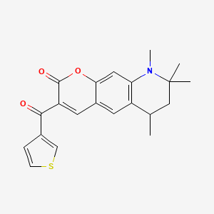 6,8,8,9-tetramethyl-3-(thiophen-3-ylcarbonyl)-6,7,8,9-tetrahydro-2H-pyrano[3,2-g]quinolin-2-one