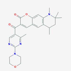 6,8,8,9-tetramethyl-3-{[4-methyl-2-(morpholin-4-yl)pyrimidin-5-yl]carbonyl}-6,7,8,9-tetrahydro-2H-pyrano[3,2-g]quinolin-2-one