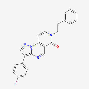 molecular formula C23H17FN4O B11180242 3-(4-fluorophenyl)-7-phenethylpyrazolo[1,5-a]pyrido[3,4-e]pyrimidin-6(7H)-one 