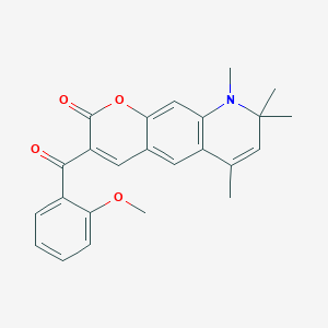 3-[(2-methoxyphenyl)carbonyl]-6,8,8,9-tetramethyl-8,9-dihydro-2H-pyrano[3,2-g]quinolin-2-one