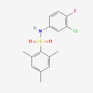 molecular formula C15H15ClFNO2S B11180282 N-(3-chloro-4-fluorophenyl)-2,4,6-trimethylbenzenesulfonamide 