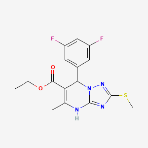 Ethyl 7-(3,5-difluorophenyl)-5-methyl-2-(methylsulfanyl)-4,7-dihydro[1,2,4]triazolo[1,5-a]pyrimidine-6-carboxylate