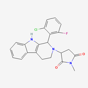 3-[1-(2-chloro-6-fluorophenyl)-1,3,4,9-tetrahydro-2H-beta-carbolin-2-yl]-1-methylpyrrolidine-2,5-dione