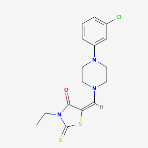 (5E)-5-{[4-(3-chlorophenyl)piperazin-1-yl]methylidene}-3-ethyl-2-thioxo-1,3-thiazolidin-4-one