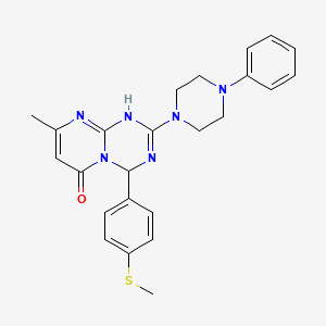 8-methyl-4-[4-(methylsulfanyl)phenyl]-2-(4-phenylpiperazin-1-yl)-1,4-dihydro-6H-pyrimido[1,2-a][1,3,5]triazin-6-one