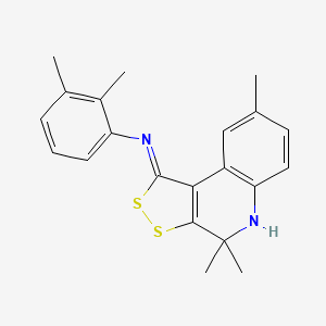 molecular formula C21H22N2S2 B11180396 2,3-dimethyl-N-[(1Z)-4,4,8-trimethyl-4,5-dihydro-1H-[1,2]dithiolo[3,4-c]quinolin-1-ylidene]aniline 