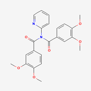 molecular formula C23H22N2O6 B11180400 N-[(3,4-dimethoxyphenyl)carbonyl]-3,4-dimethoxy-N-(pyridin-2-yl)benzamide 